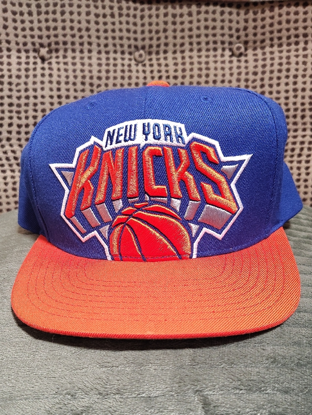 Mitchell & Ness New York Knicks Snapback Hat with Orange Trim